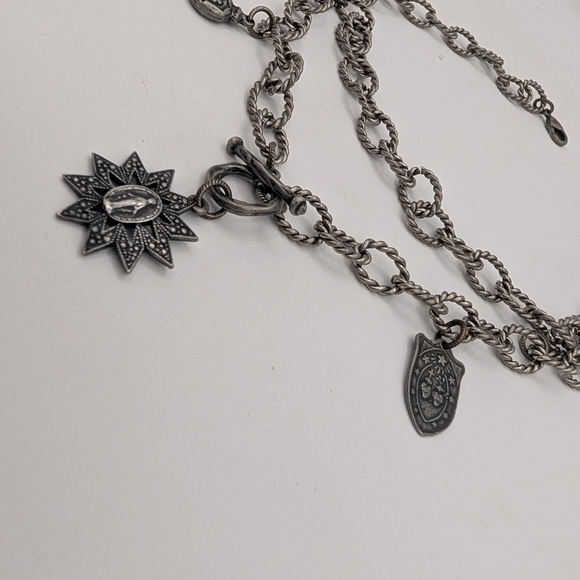 Madonna Nocturna™ Relic Necklace | Italian Silver Medallions| OOAK| Goth Couture - Picture 10 of 10